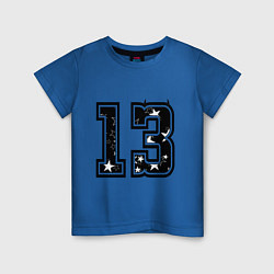 Футболка хлопковая детская Год рождения номер регион 13 тринадцать, цвет: синий