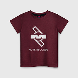 Футболка хлопковая детская Depeche Mode Mute Records Logo, цвет: меланж-бордовый