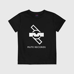 Футболка хлопковая детская Depeche Mode Mute Records Logo, цвет: черный