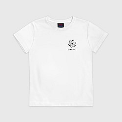 Футболка хлопковая детская Физтех атом v2, цвет: белый