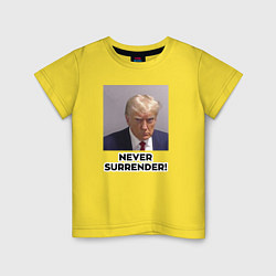 Футболка хлопковая детская Трамп в тюрьме, цвет: желтый