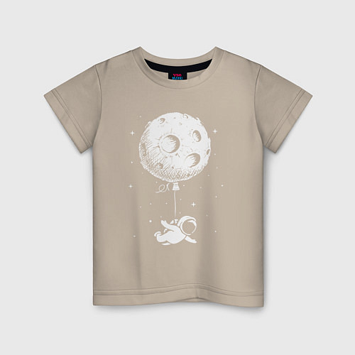 Детская футболка Moon balloon / Миндальный – фото 1