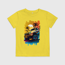 Футболка хлопковая детская Монстр трак, цвет: желтый