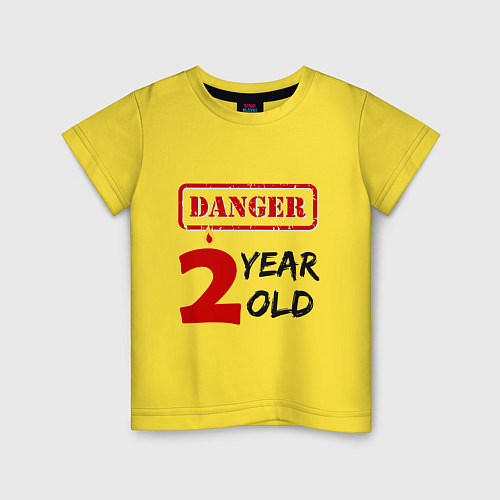 Детская футболка Осторожно - мне два года / Желтый – фото 1