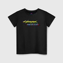 Футболка хлопковая детская Cyberpunk 2077 phantom liberty logo v1, цвет: черный
