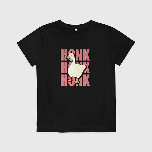 Детская футболка Гусь с ножом - Untitled Goose Game / Черный – фото 1