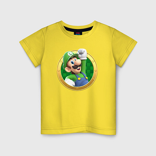 Детская футболка Луиджи значок / Желтый – фото 1