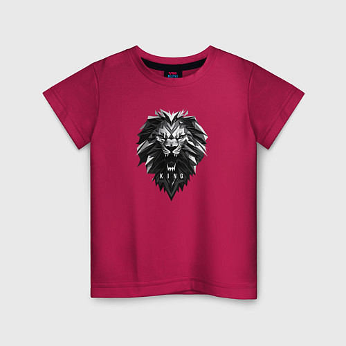 Детская футболка Лев король зверей / Маджента – фото 1
