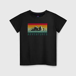 Футболка хлопковая детская Adventures retro, цвет: черный