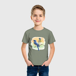 Футболка хлопковая детская Птицы живут везде, цвет: авокадо — фото 2