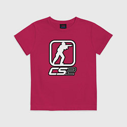 Футболка хлопковая детская CS2 logo, цвет: маджента