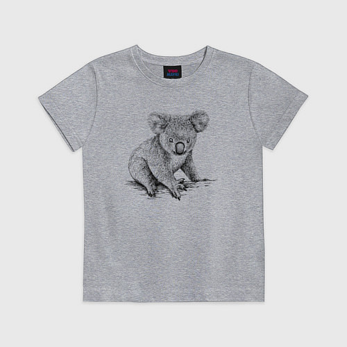 Детская футболка Коала сидит / Меланж – фото 1
