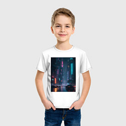 Футболка хлопковая детская Cyberpank, цвет: белый — фото 2