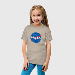 Футболка хлопковая детская Pizza x NASA, цвет: миндальный — фото 2