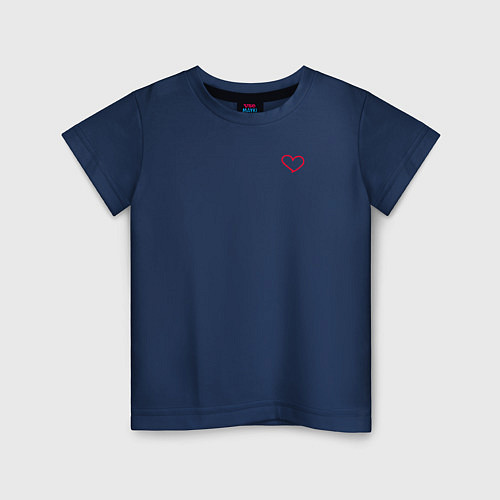 Детская футболка Маленькое сердечко / Тёмно-синий – фото 1