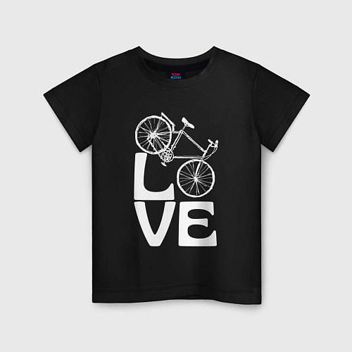 Детская футболка Любовь велосипедиста / Черный – фото 1