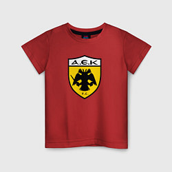 Футболка хлопковая детская Футбольный клуб AEK, цвет: красный