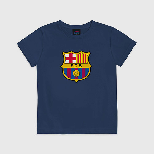 Детская футболка Barcelona fc sport / Тёмно-синий – фото 1