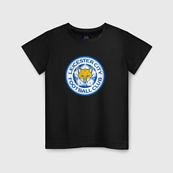 Футболка хлопковая детская Leicester city fc, цвет: черный