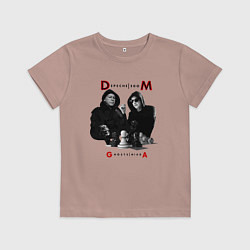 Футболка хлопковая детская Depeche Mode - Ghosts Again Memento Mori, цвет: пыльно-розовый