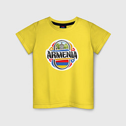 Футболка хлопковая детская Adventure Armenia, цвет: желтый