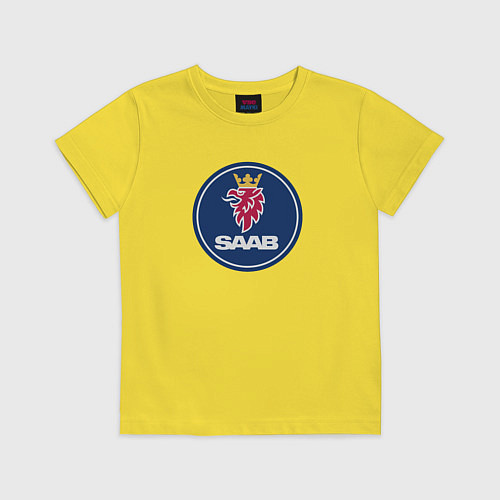 Детская футболка Saab sport auto / Желтый – фото 1