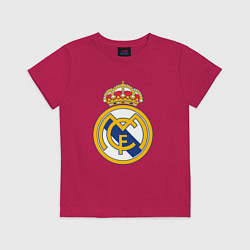 Футболка хлопковая детская Real madrid fc sport, цвет: маджента