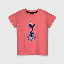 Футболка хлопковая детская Tottenham Hotspur fc sport, цвет: коралловый