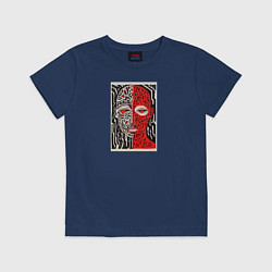 Футболка хлопковая детская Раздвоение личности, цвет: тёмно-синий