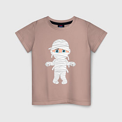 Футболка хлопковая детская Милая мумия, цвет: пыльно-розовый
