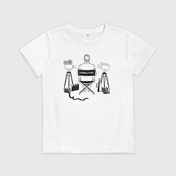 Футболка хлопковая детская Я режиссёр, цвет: белый