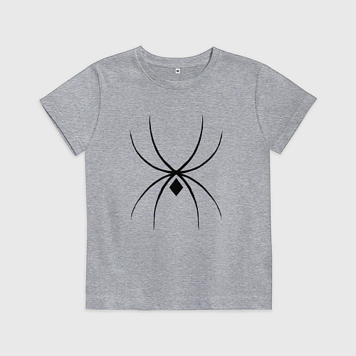 Детская футболка Черный паук минимал / Меланж – фото 1