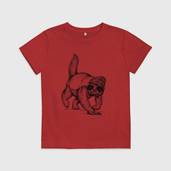 Футболка хлопковая детская Медоед на стиле, цвет: красный