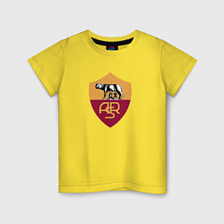 Футболка хлопковая детская Roma fc club, цвет: желтый