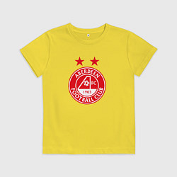 Футболка хлопковая детская Абердин фк клуб, цвет: желтый