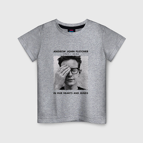 Детская футболка Depeche Mode - Andy Fletcher / Меланж – фото 1