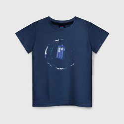 Футболка хлопковая детская Tardis space, цвет: тёмно-синий
