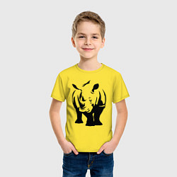 Футболка хлопковая детская Носорог анфас, цвет: желтый — фото 2