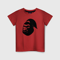 Футболка хлопковая детская Голова гориллы, цвет: красный