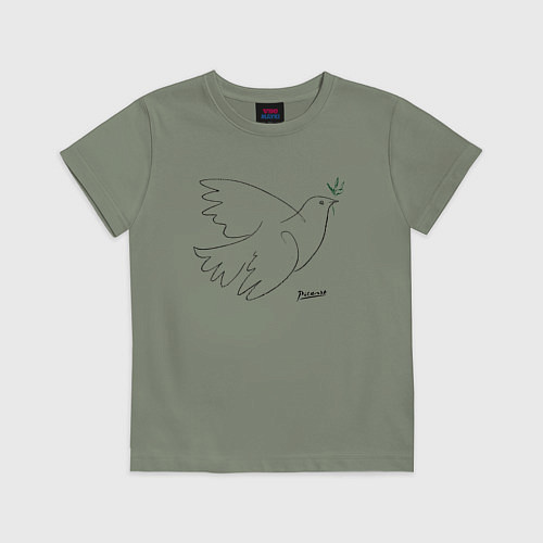 Детская футболка Пабло Пикассо - Голубь мира / Авокадо – фото 1
