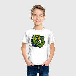 Футболка хлопковая детская Сила крокодила, цвет: белый — фото 2