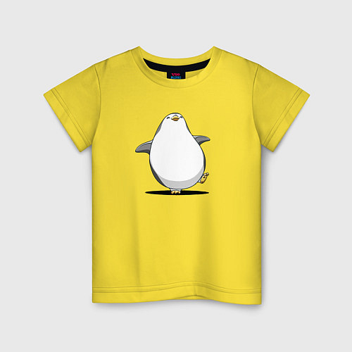 Детская футболка Мультяшный пингвин шагает / Желтый – фото 1