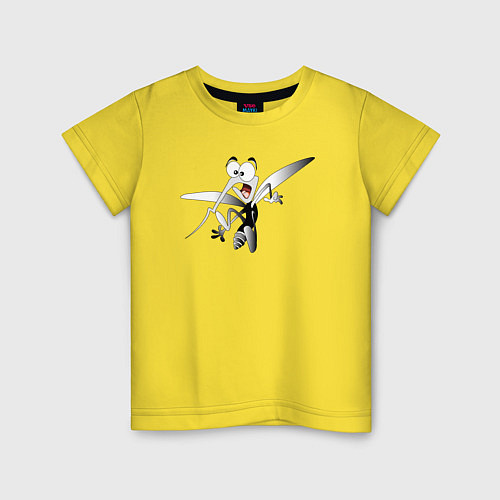 Детская футболка Напуганный-комар / Желтый – фото 1