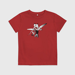 Футболка хлопковая детская Напуганный-комар, цвет: красный