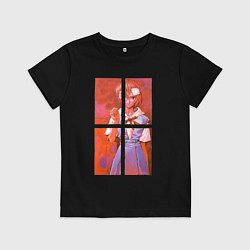 Футболка хлопковая детская Аянами разбитые зеркала, цвет: черный