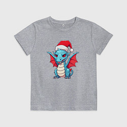 Футболка хлопковая детская Маленький дракон в красной шапочке, цвет: меланж