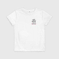 Футболка хлопковая детская Атомный физтех, цвет: белый