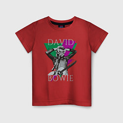 Футболка хлопковая детская David Bowie hand goggles, цвет: красный