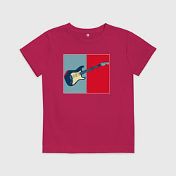 Футболка хлопковая детская Guitar play, цвет: маджента