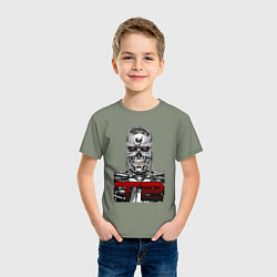 Футболка хлопковая детская Terminator 2 T800, цвет: авокадо — фото 2